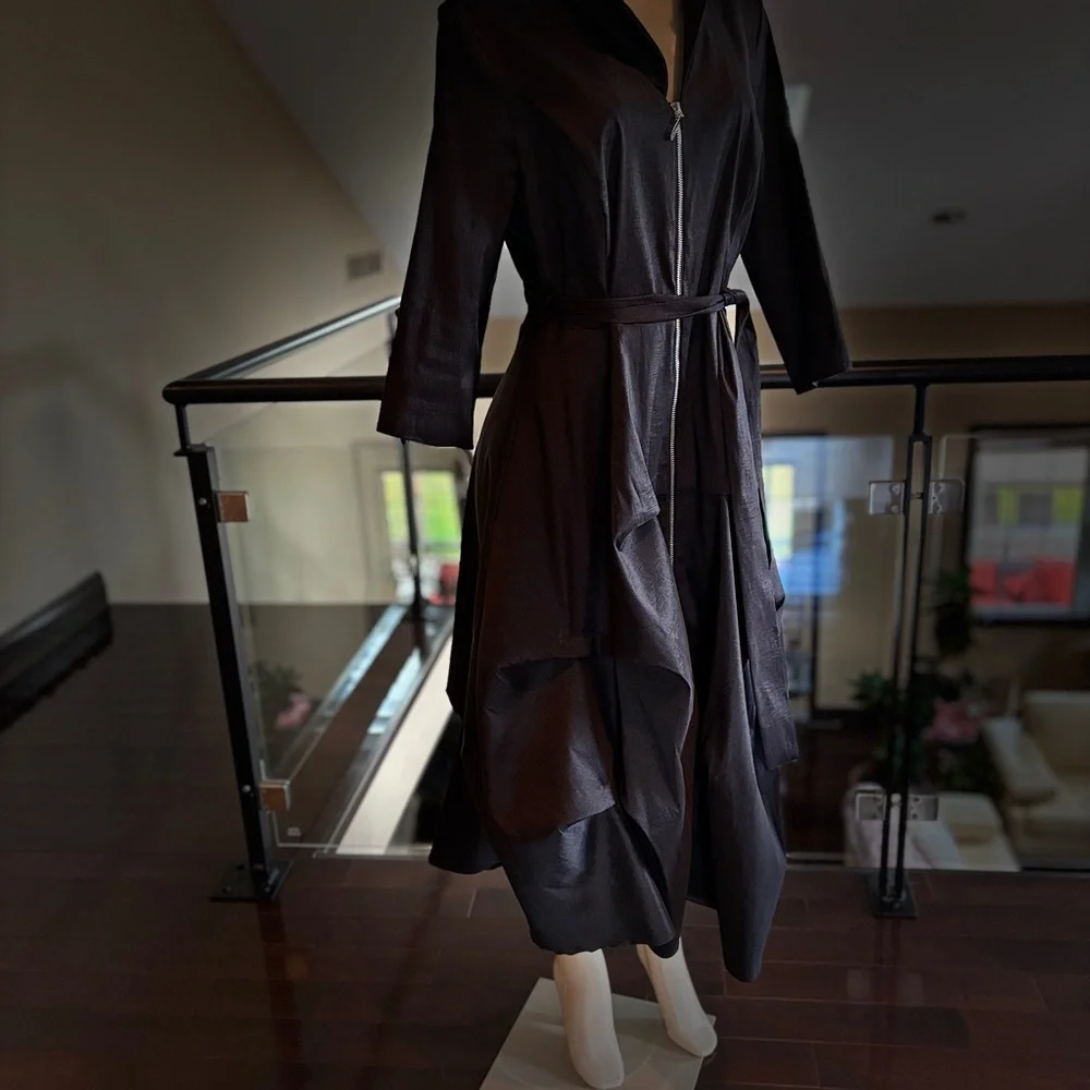Joseph Ribkoff Black Maxi Dress with Belt - Picture 3 of 4